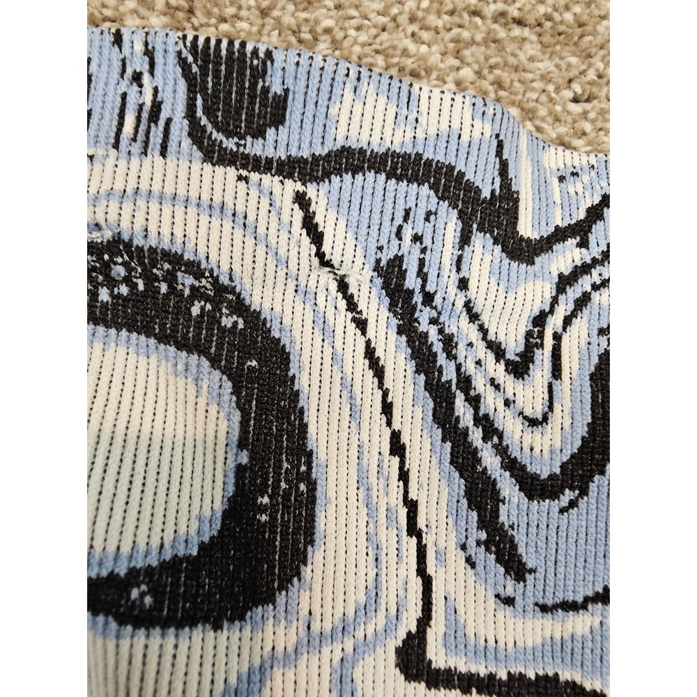 Zara Limitless Contour Blue Marble Swirl Ribbed Knit Midi Dress XS-S - Picture 8 of 13